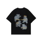 ブラック | Tシャツ 古着風フロントプリントビッグTEE 半袖ビッグTシャツ | HOOK