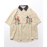 イエロー | レトロ調刺繍入りチェック柄半袖シャツ メンズ 半袖 | HOOK