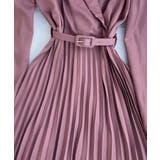 ガウン風プリーツスカートロングワンピース 韓国ファッション ハイウエスト | aimoha  | 詳細画像1 