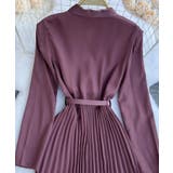 ガウン風プリーツスカートロングワンピース 韓国ファッション ハイウエスト | aimoha  | 詳細画像3 