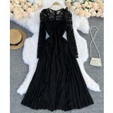 ブラック | エレガントレースワンピース ロングワンピース ロングドレス | aimoha 