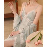 シルキーレースキャミワンピース&ナイトガウンセット パジャマ ルームウェア | aimoha  | 詳細画像7 