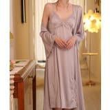 シルキーレースキャミワンピース&ナイトガウンセット パジャマ ルームウェア | aimoha  | 詳細画像9 