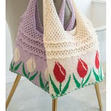 透かし編み チューリップニットトートバッグ もこもこ | aimoha | 詳細画像4