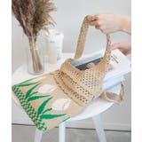 ベージュ | 透かし編み チューリップニットトートバッグ もこもこ | aimoha