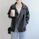 オーバーサイズ PUライダースジャケット 韓国ファッション | aimoha | 詳細画像21