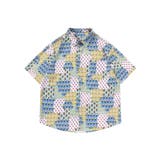 ブルー系その他 | 【HOOK】古着風総柄ビッグアロハシャツ【SS】 | HOOK