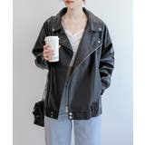 ブラック | オーバーサイズ PUライダースジャケット 韓国ファッション | aimoha