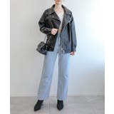 オーバーサイズ PUライダースジャケット 韓国ファッション | aimoha | 詳細画像3