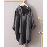 コットンリネン風チュニックシャツ シャツ レディース | aimoha  | 詳細画像1 