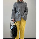 グレー | コットンリネン風チュニックシャツ シャツ レディース | aimoha 