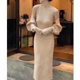 2点セット タートルネックニットワンピース＆ニットカーディガン 韓国ファッション | aimoha  | 詳細画像3 