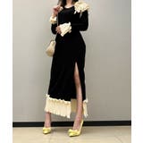 ブラック | フリルロングマーメイドワンピース Jasmine Grandiflorum  | aimoha 