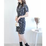 丈選べるスタンドカラー半袖パワショル花柄半袖ワンピース ドレス 韓国ファッション | aimoha | 詳細画像8