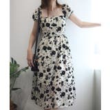 スクエアネック花柄ワンピース ドレス 韓国ファッション | aimoha  | 詳細画像2 