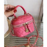 ピンク | レザーキルティングミニショルダーバッグ | aimoha 