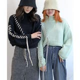 新作 手縫いステッチショートニットトップス ショートニット 秋冬【AW】 | aimoha | 詳細画像5