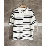 aimoha mens半袖ボーダー サマーニットポロシャツ | aimoha men | 詳細画像10 