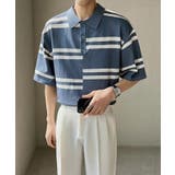aimoha mens半袖ボーダー サマーニットポロシャツ | aimoha men | 詳細画像4 