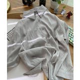 ライトグレー | シアー バックスリットシャツ 韓国ファッション | aimoha 