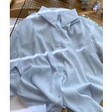 ライトブルー | シアー バックスリットシャツ 韓国ファッション | aimoha 