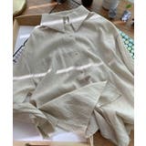 ベージュ | シアー バックスリットシャツ 韓国ファッション | aimoha 