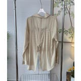 オフホワイト | シアー バックスリットシャツ 韓国ファッション | aimoha 