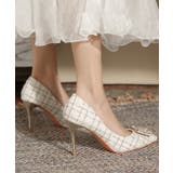 パールツイードハイヒールパンプス 韓国ファッション セクシー | aimoha  | 詳細画像11 