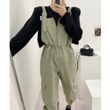 グリーン | ジッパーカジュアルサロペット | aimoha 