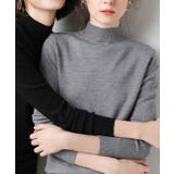 グレー | aimoha -select-/セミハイネックニットトップス【AW】 | aimoha 