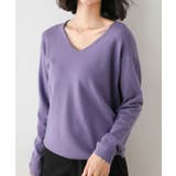 パープル | aimoha -select-/ベーシックVネックニットトップス【AW】 | aimoha