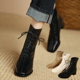 ローヒール ショートブーツ レディース | aimoha  | 詳細画像1 