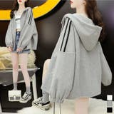 ワッフルオーバーサイズパーカー 韓国ファッション ワンピース | aimoha | 詳細画像1