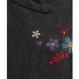 HOOK -original- レトロ調花刺繍vネックデニムベスト | HOOK | 詳細画像4