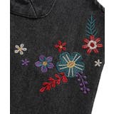 HOOK -original- レトロ調花刺繍vネックデニムベスト | HOOK | 詳細画像5
