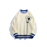 ライトベージュ | HOOK  original  レトロ調花刺繍ハート紐デザインスウェット【AW】 | HOOK