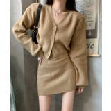 Vネック ニット セットアップ | aimoha | 詳細画像1