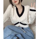 Vネック ミニ丈 ニットプルオーバー | aimoha | 詳細画像5
