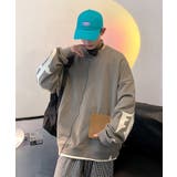 キャメル | 【genxder】ユニセックスパッチワークスウェット  | aimoha 