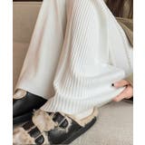 サイドストライプニットパンツ ワイドパンツ | aimoha  | 詳細画像2 