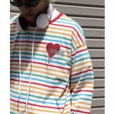 溶けるハート刺繍カラフルボーダー長袖tシャツ | HOOK | 詳細画像7