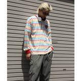 溶けるハート刺繍カラフルボーダー長袖tシャツ | HOOK | 詳細画像12