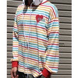 溶けるハート刺繍カラフルボーダー長袖tシャツ | HOOK | 詳細画像8