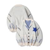 ホワイト | テーラードジャケット風オーバーニットカーディガン 裾ダメージ加工 | HOOK