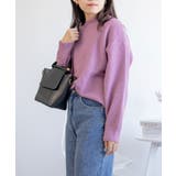 パープル | ハイネックオーバーニット 韓国ファッション | aimoha 