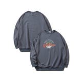 ブルー | アメカジヴィンテージ風プリントスウェット | HOOK