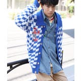 ブロックチェックワッペン刺繍ポロ襟シャギーニットカーディガン【AW】 | HOOK | 詳細画像8