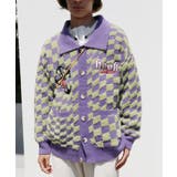 ブロックチェックワッペン刺繍ポロ襟シャギーニットカーディガン【AW】 | HOOK | 詳細画像16