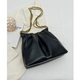 ブラック | 【Jasmine】チェーン巾着バッグ Jasmine Grandiflorum | aimoha 