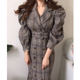 【Jasmine】チェック柄パワショルマーメイドワンピース Jasmine Gr… | aimoha  | 詳細画像8 